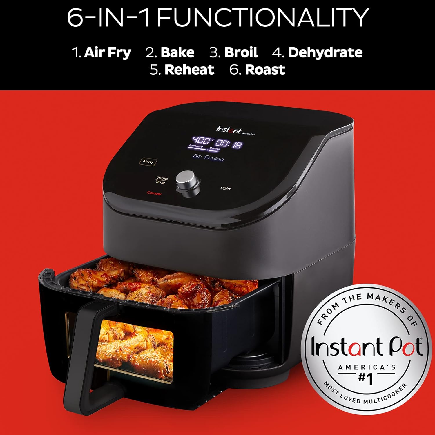 Instant Vortex Plus 6-Quart Air Fryer with ClearCook