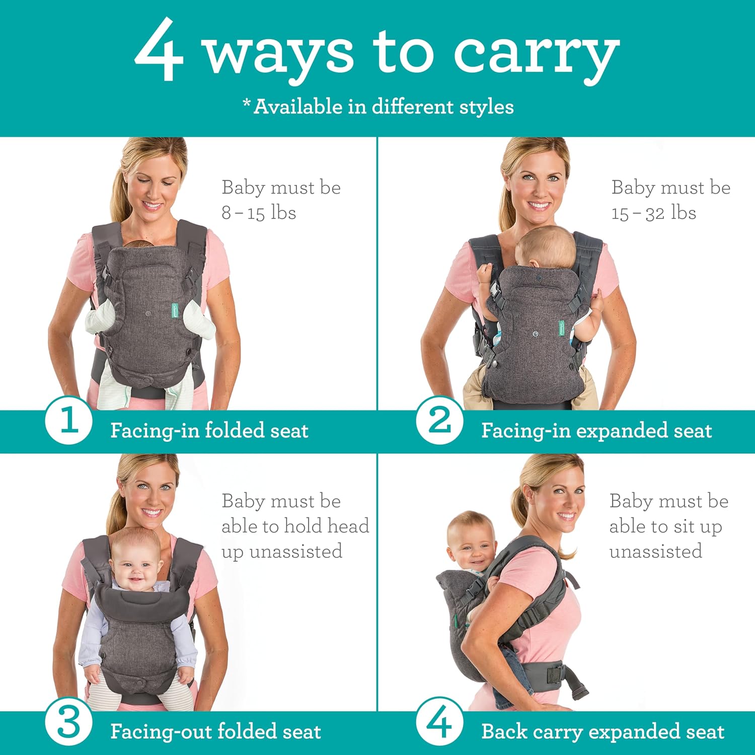 Infantino Flip 4-in-1 Convertible Baby Carrier