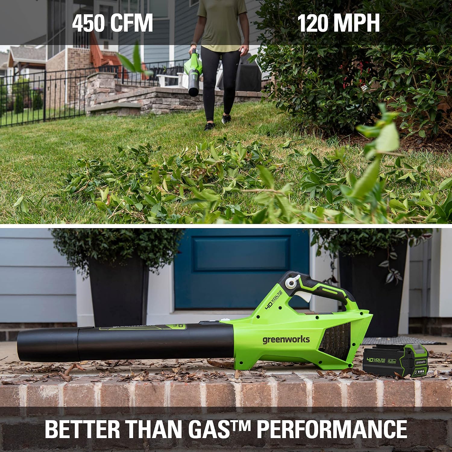 Greenworks 40V 450 CFM Cordless Leaf Blower