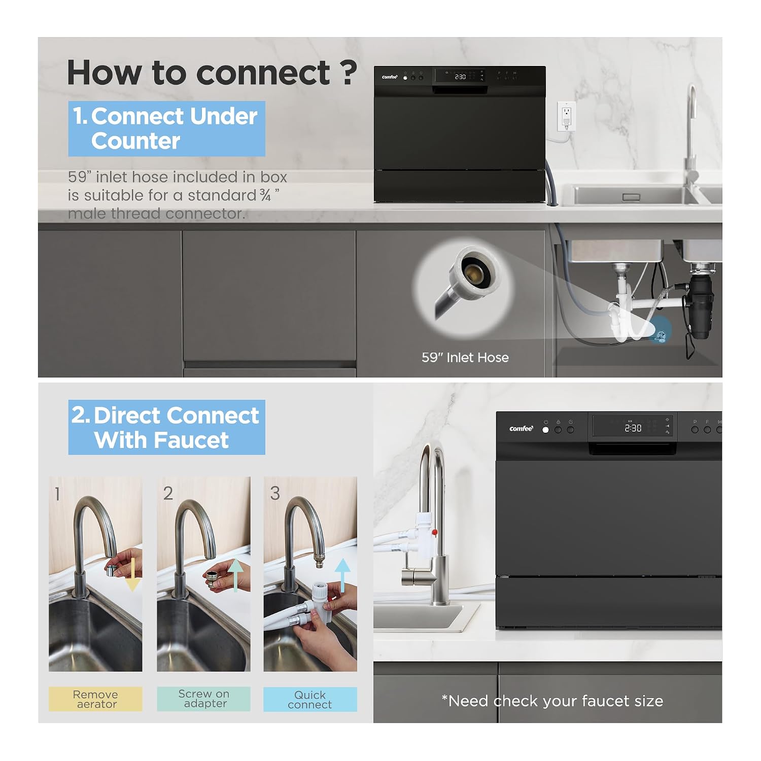 COMFEE Countertop Dishwasher