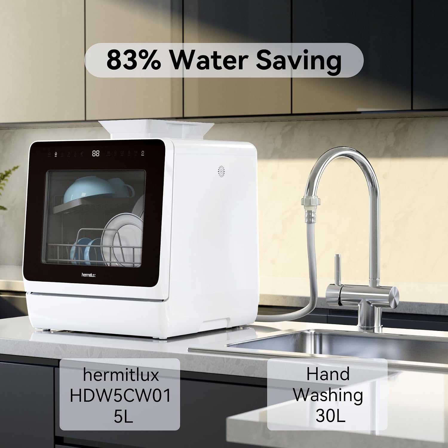 Hermitlux Countertop Dishwasher