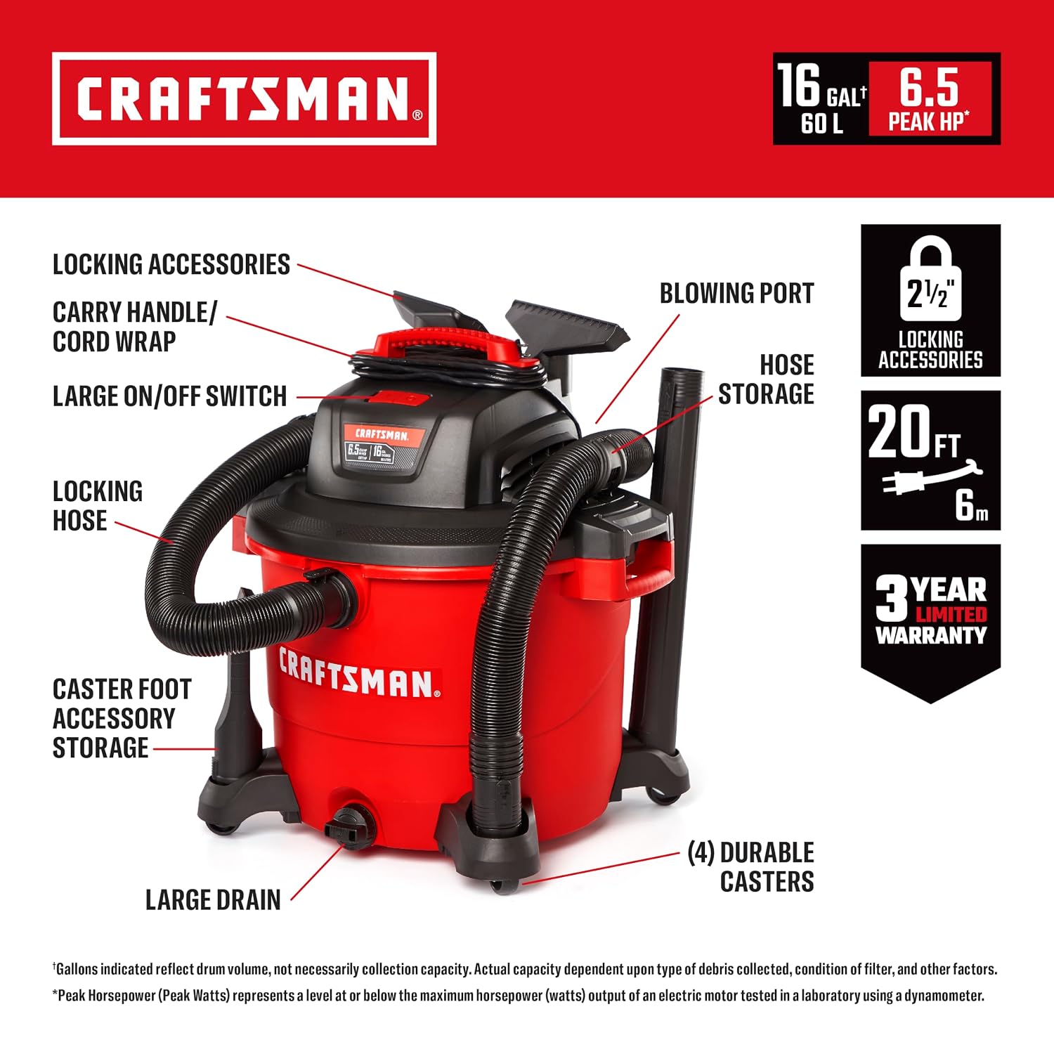 Craftsman CMXEVBE17590 9 Gallon Wet Dry Shop Vacuum