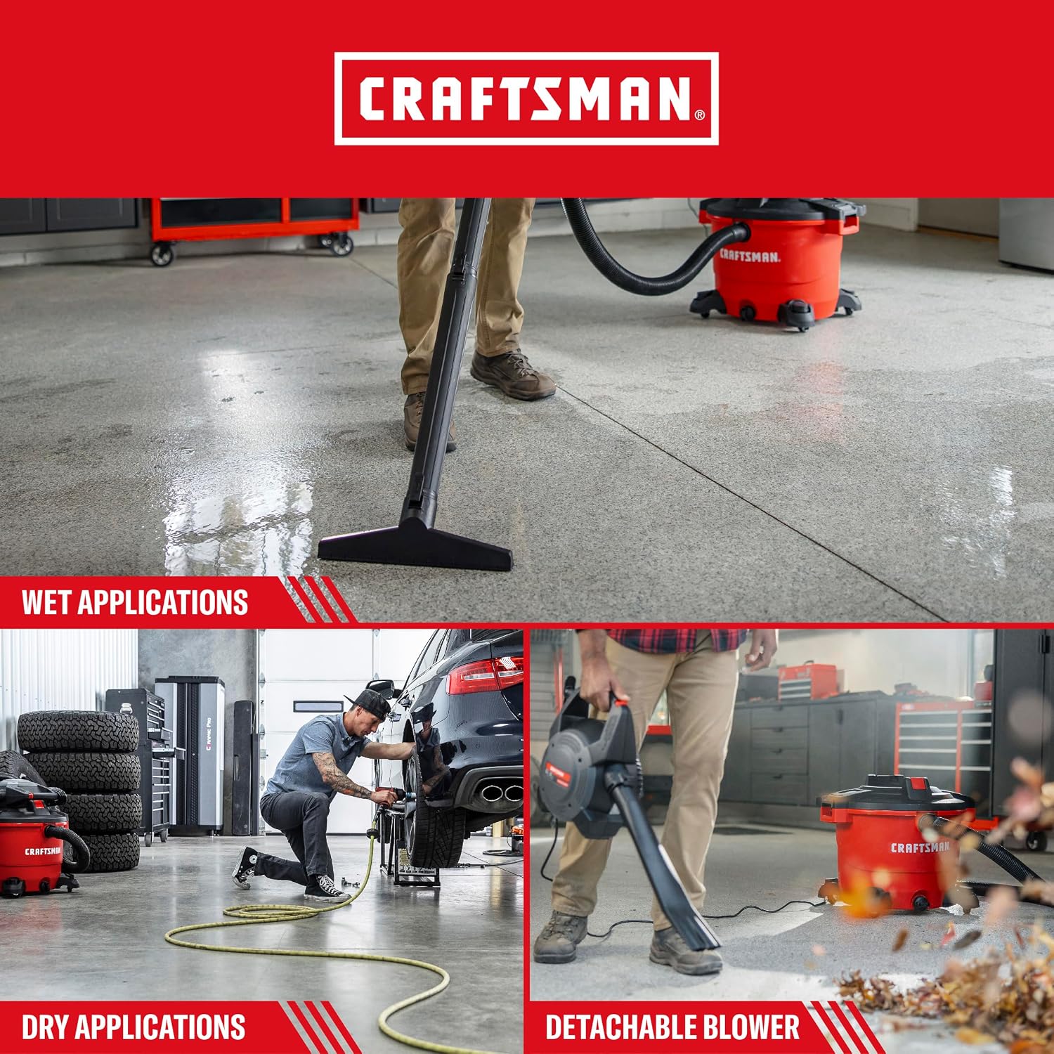 Craftsman CMXEVBE17595 16-Gallon 6.5 Peak HP Wet/Dry Shop Vacuum