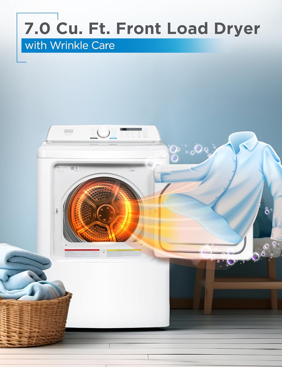 BLACK+DECKER 7.0 Cu. Ft. Front Load Dryer
