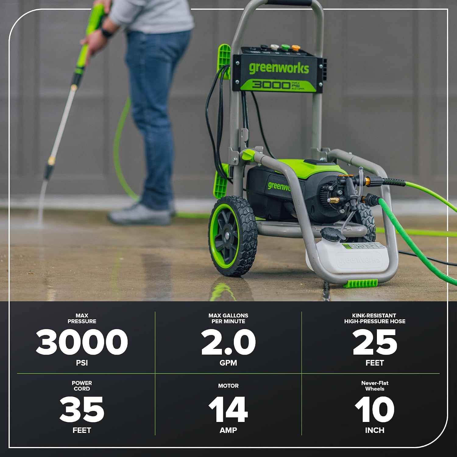 Greenworks 3000 PSI Brushless Electric Pressure Washer