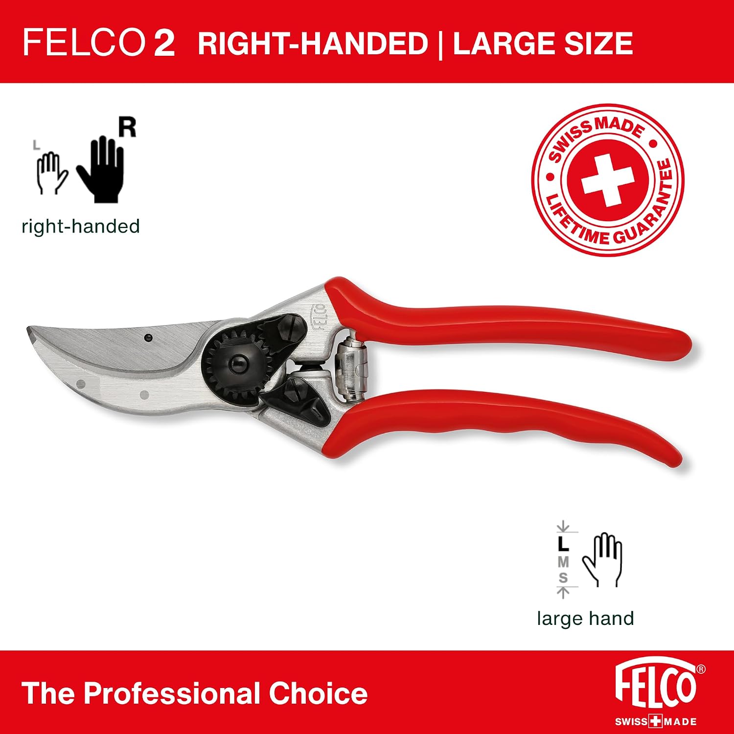 Felco F2 Pruning Shears 9.25-inch Swiss-Made Bypass Garden Clippers