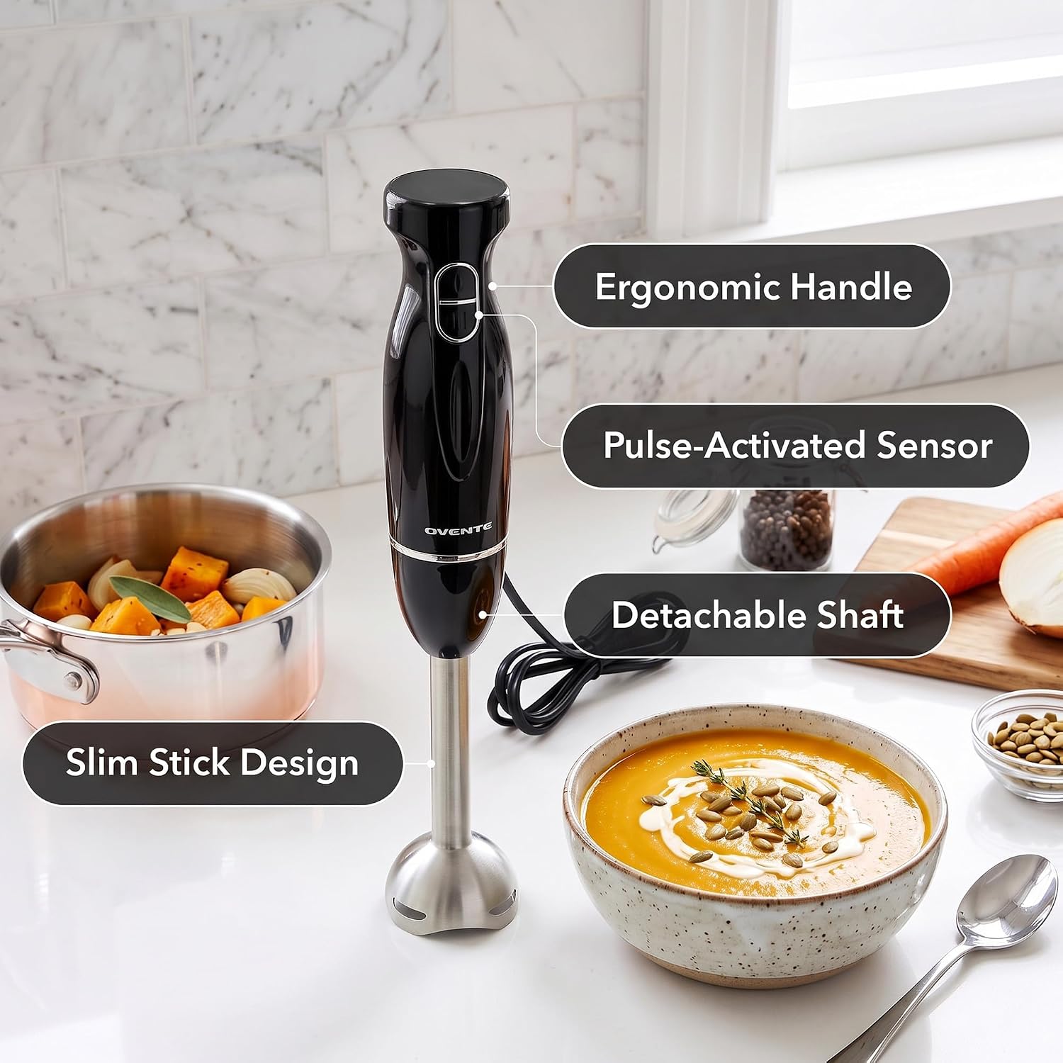 OVENTE Electric Corded Immersion Blender