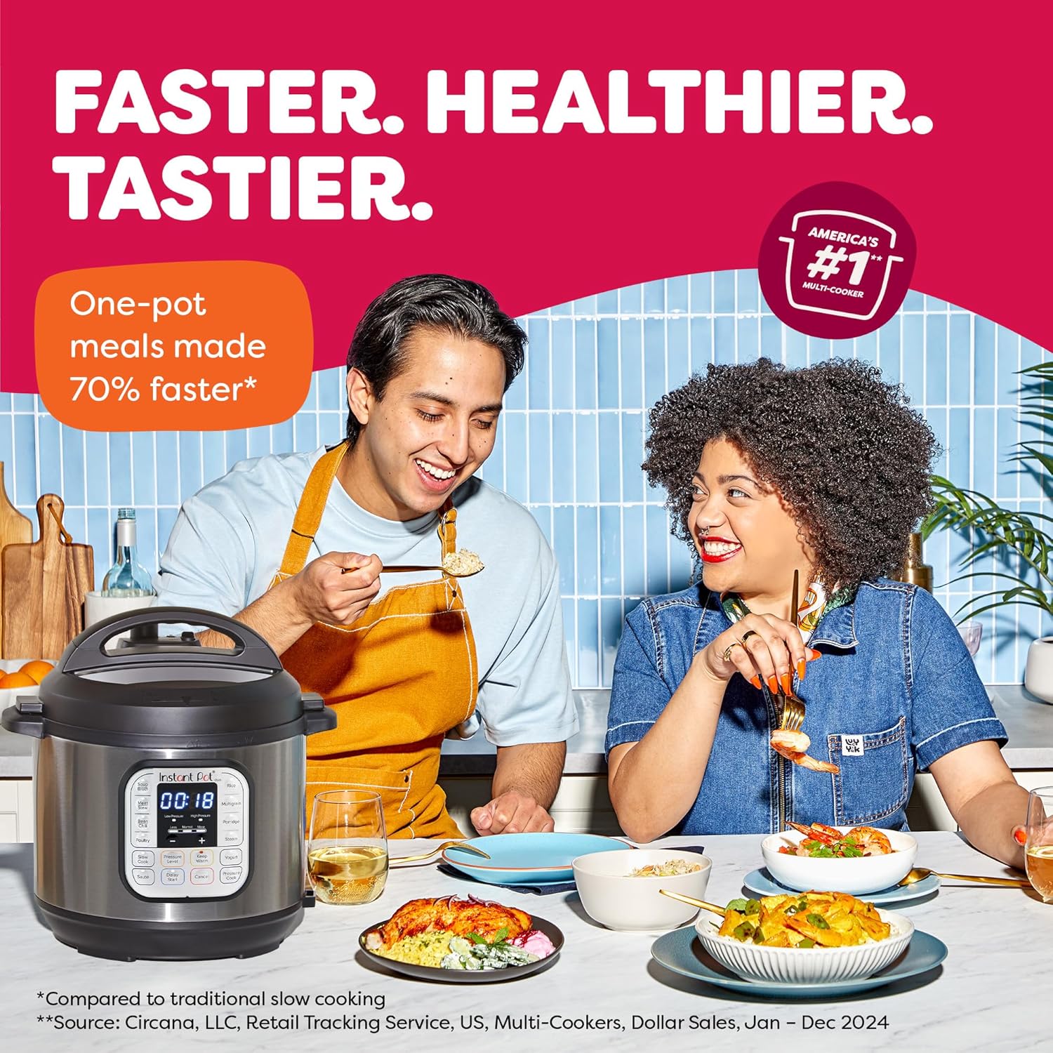 Instant Pot Duo 7-in-1 Electric Pressure Cooker, 6 Quart