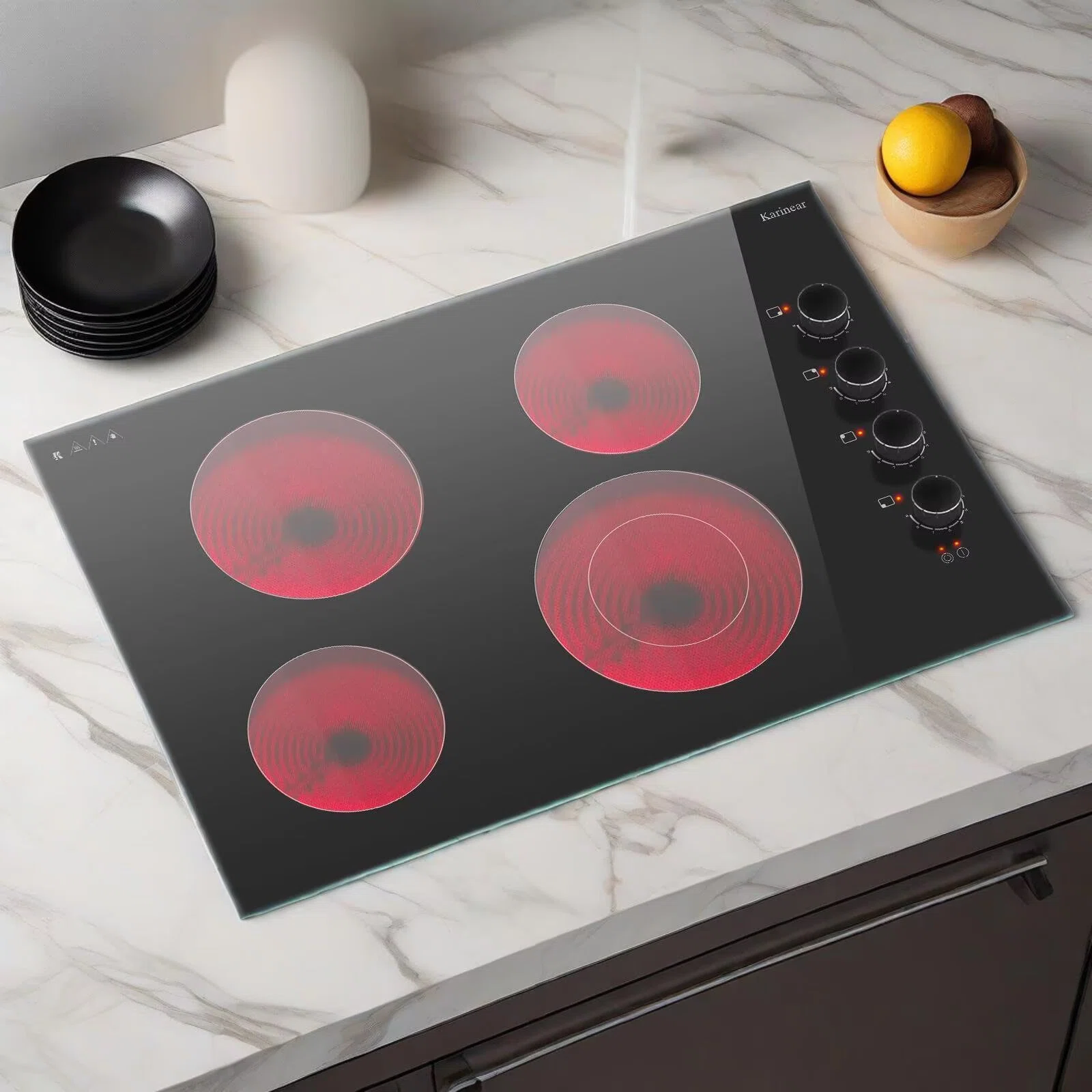 Karinear 30-inch Electric Cooktop 4 Burners