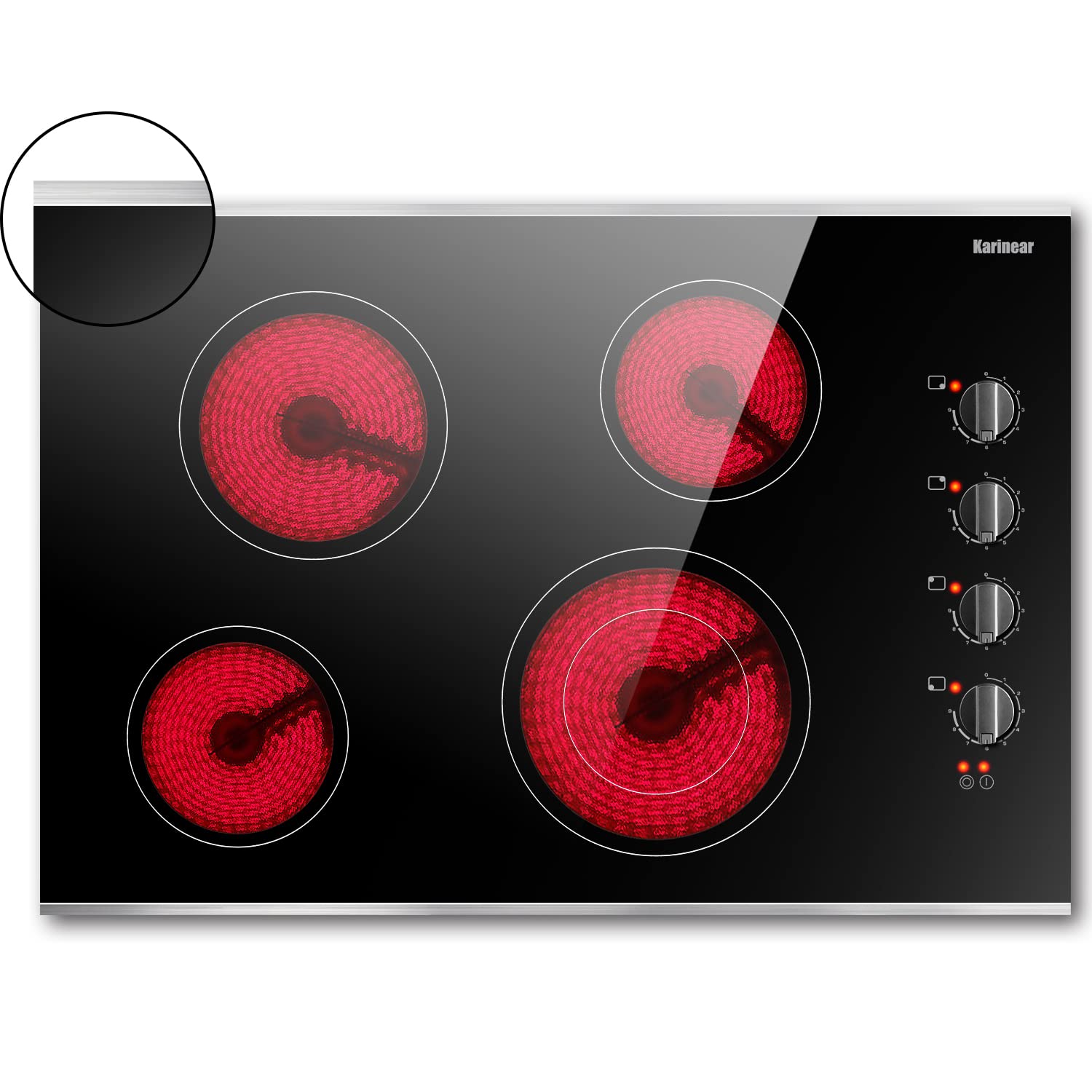 Karinear 30-inch Electric Cooktop 4 Burners