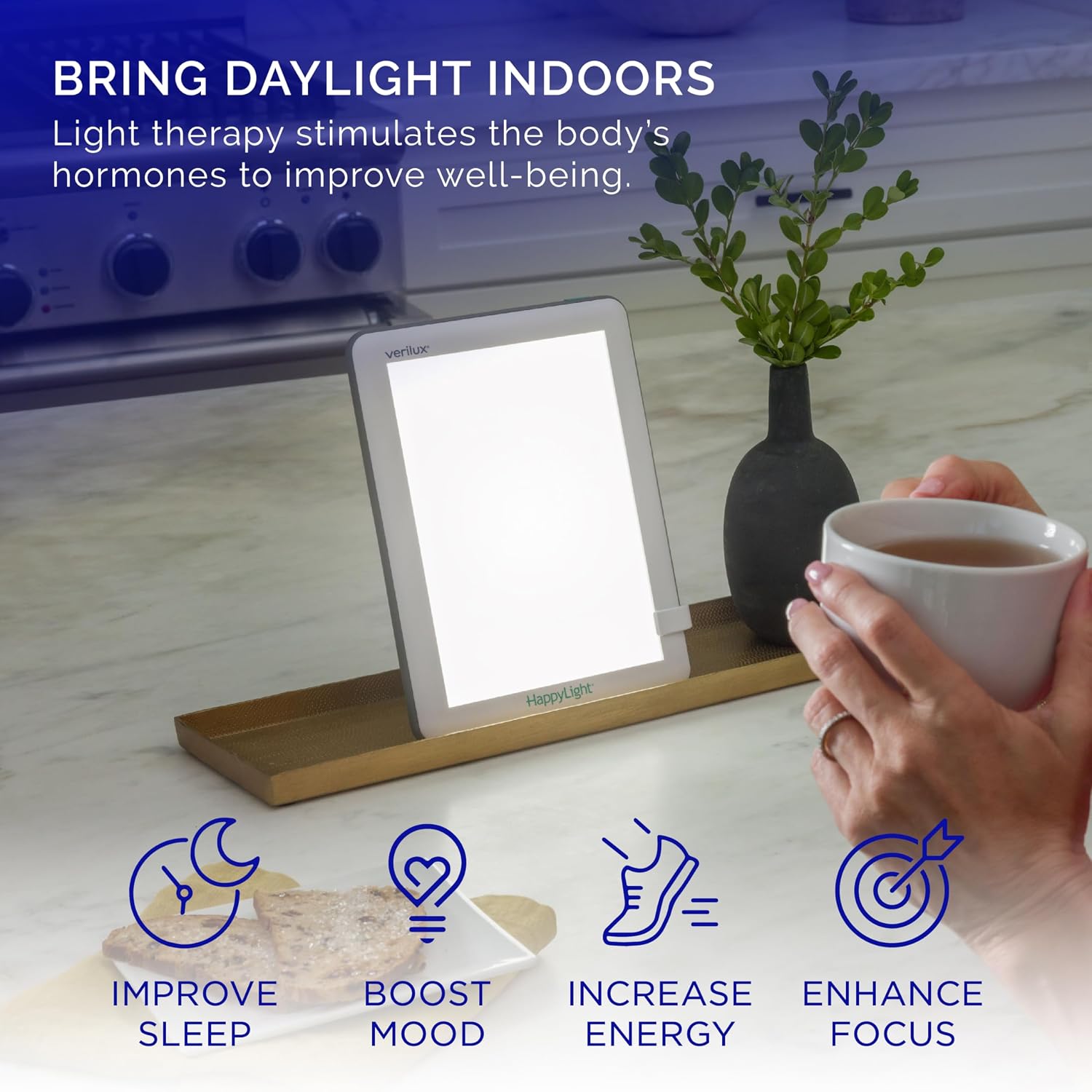 Verilux HappyLight Luxe 10,000 Lux Light Therapy Lamp