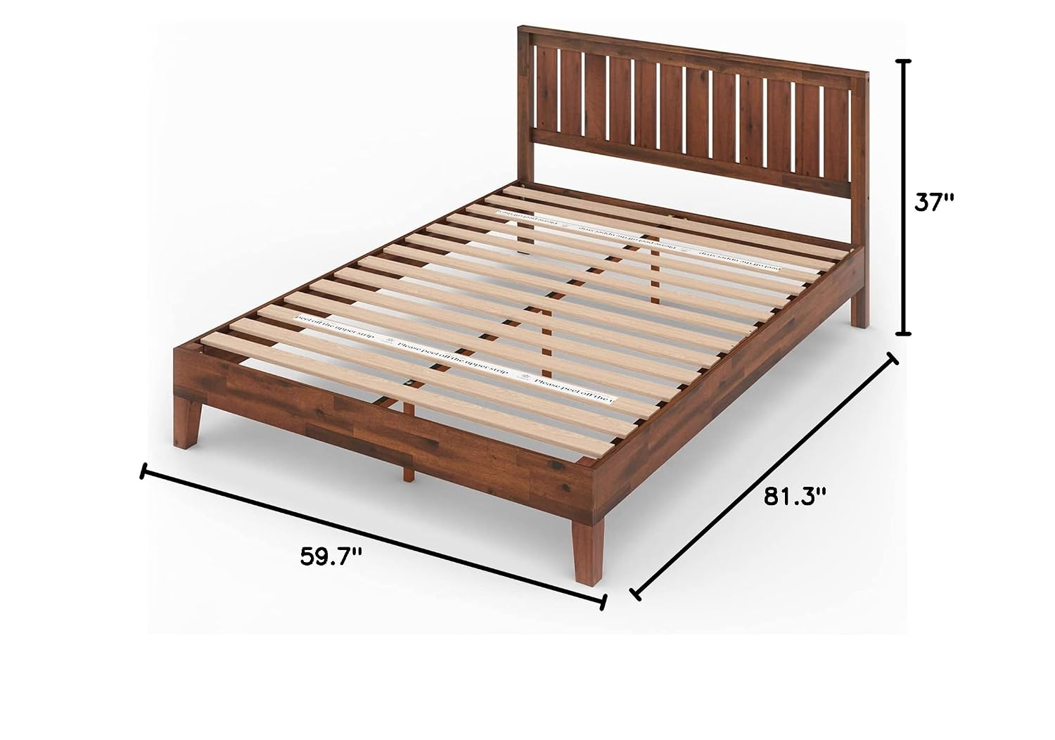 Zinus Vivek Deluxe Wood Platform Bed Frame with Headboard