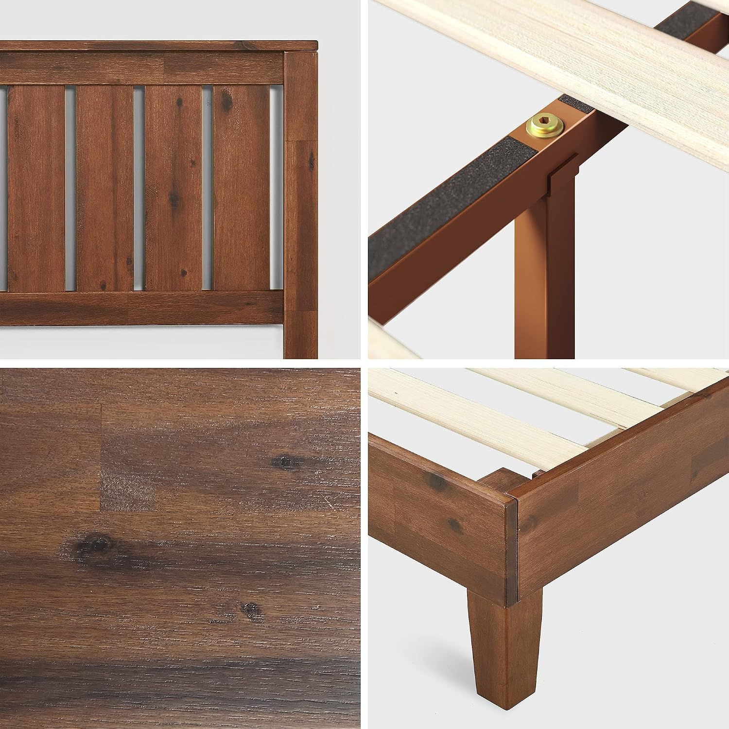 Zinus Vivek Deluxe Wood Platform Bed Frame with Headboard