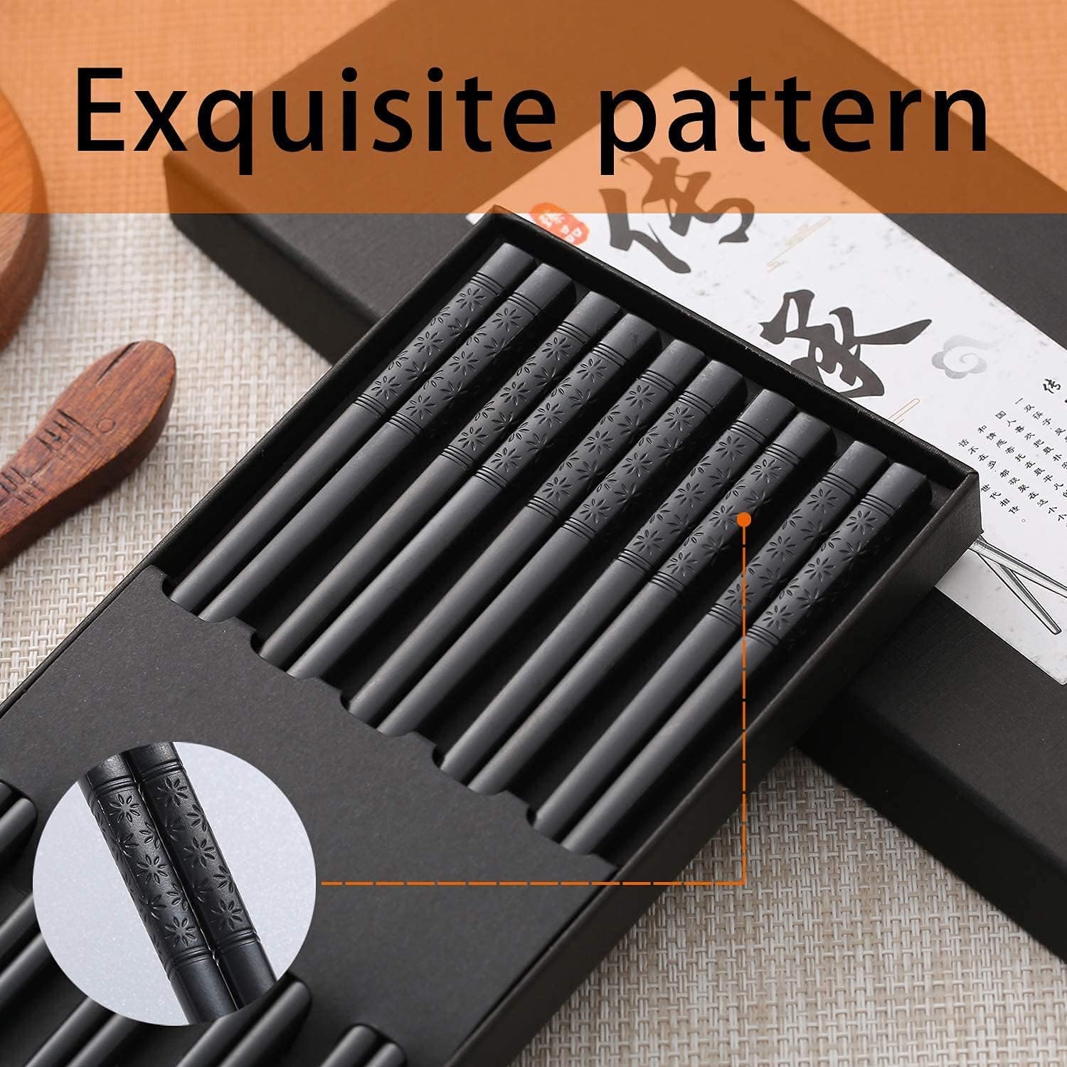 Hiware 10 Pairs Fiberglass Chopsticks