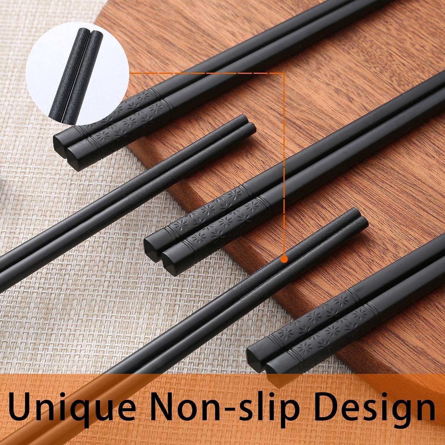 Hiware 10 Pairs Fiberglass Chopsticks