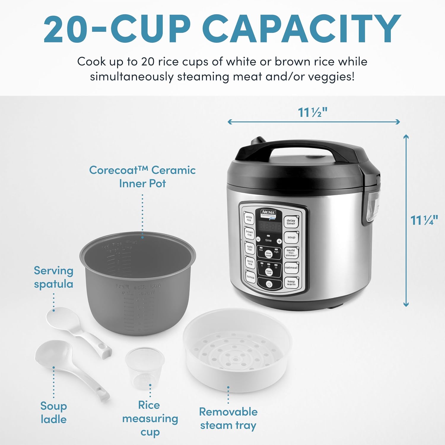 AROMA Housewares Professional Plus ARC-5000SB 20-Cup Digital Rice Cooker