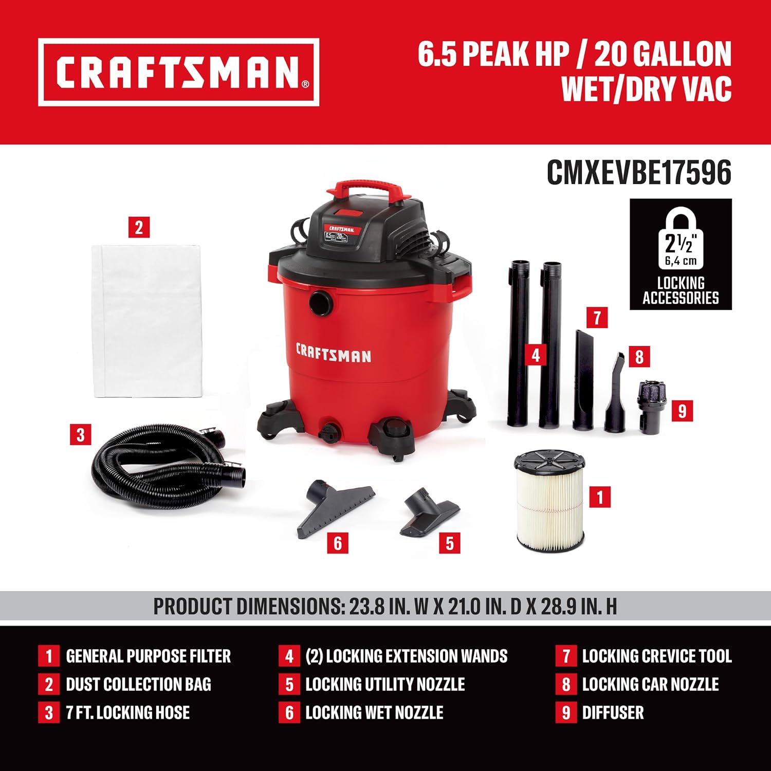 Craftsman 6-Gallon 3.5 Peak HP Wet/Dry Shop Vacuum