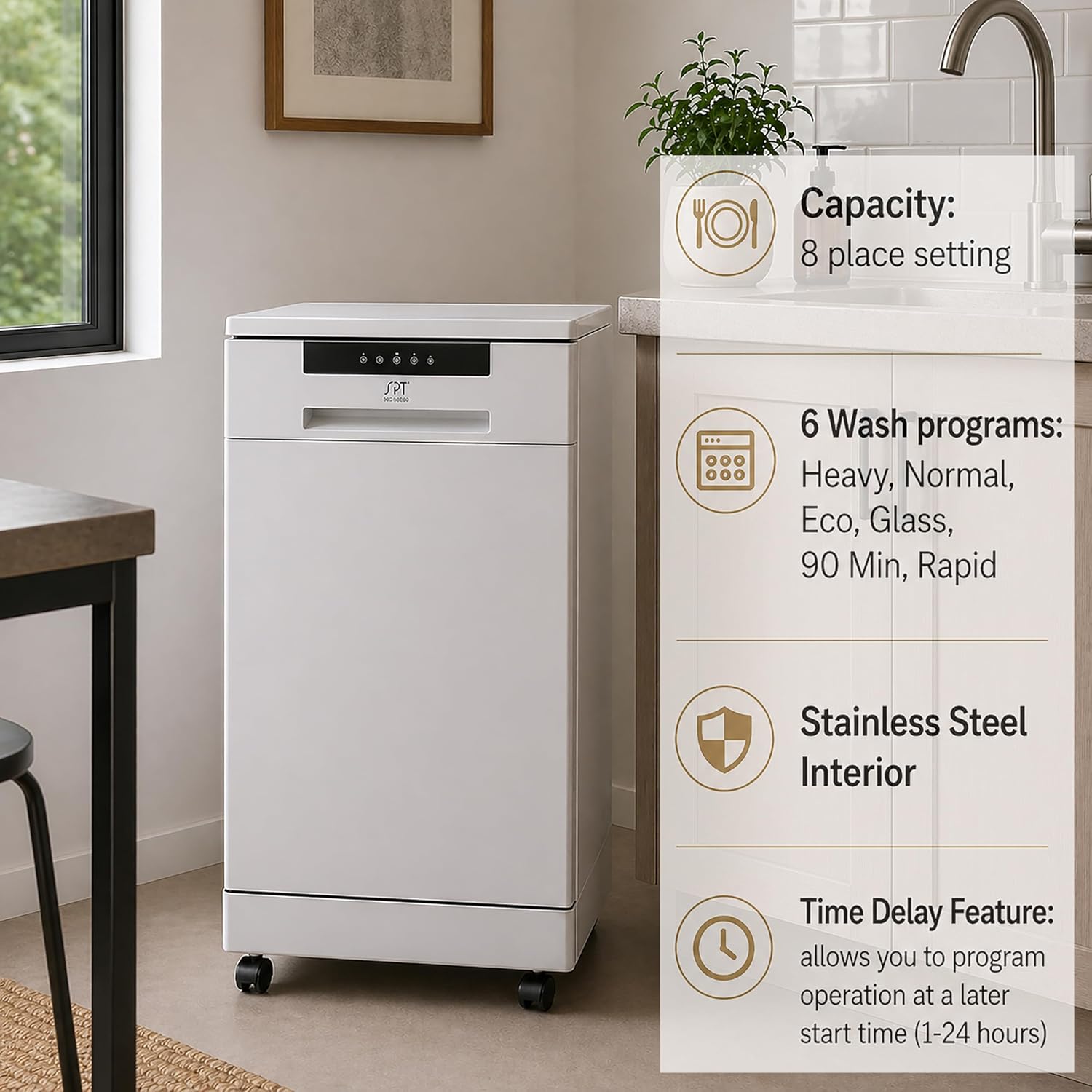 SPT SD-9263WA 18" Portable Dishwasher