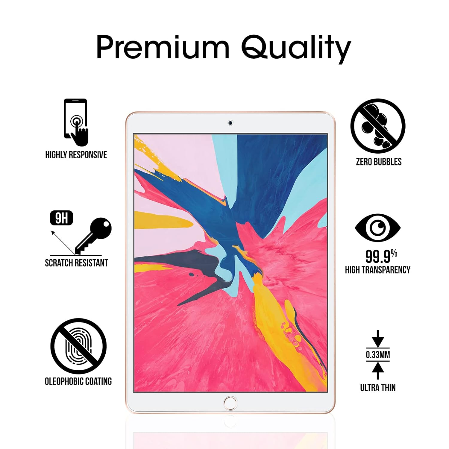 amFilm Screen Protector for iPad Air 3 Tempered Glass