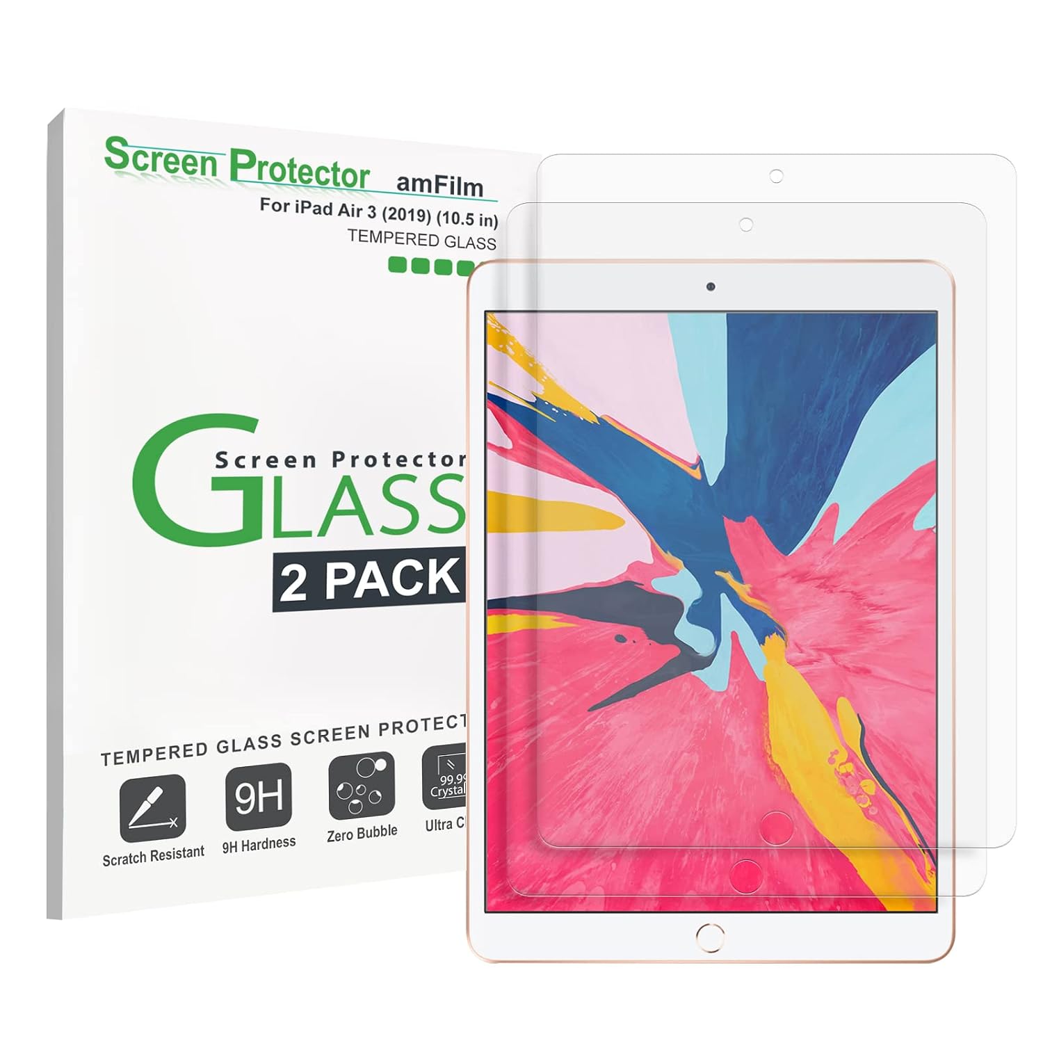 amFilm Screen Protector for iPad Air 3 Tempered Glass