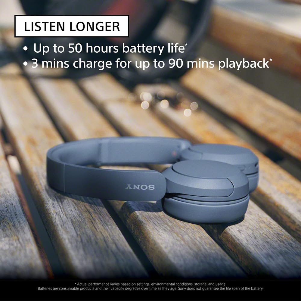 Sony WH-CH520 Wireless Headphones Bluetooth On-Ear Headset with