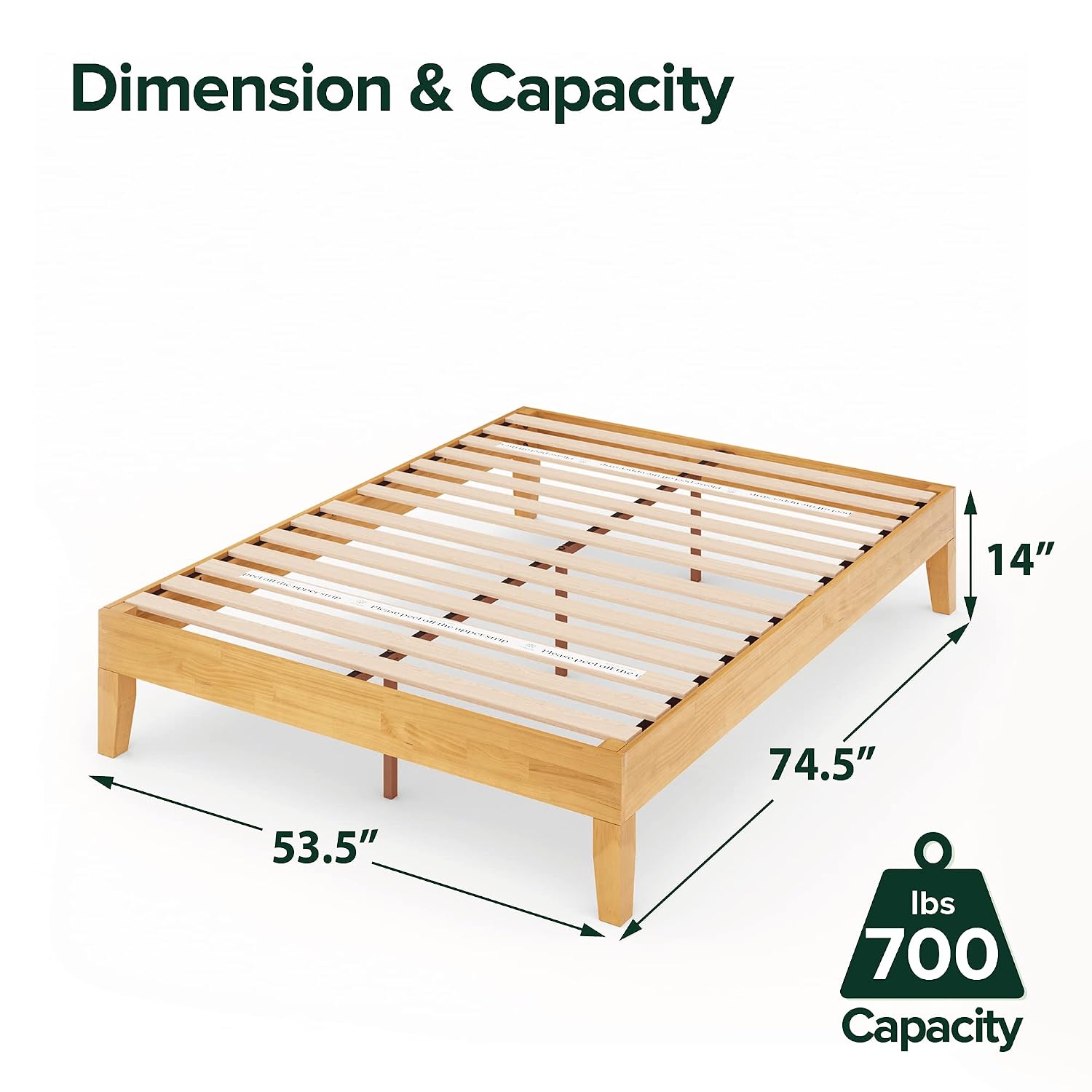 Zinus Moiz Deluxe Wood Platform Bed Frame, Full