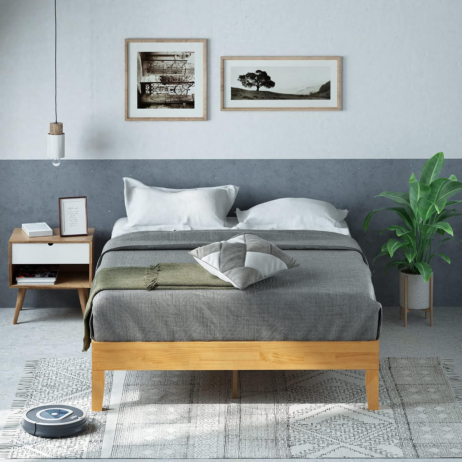 Zinus Moiz Deluxe Wood Platform Bed Frame, Full