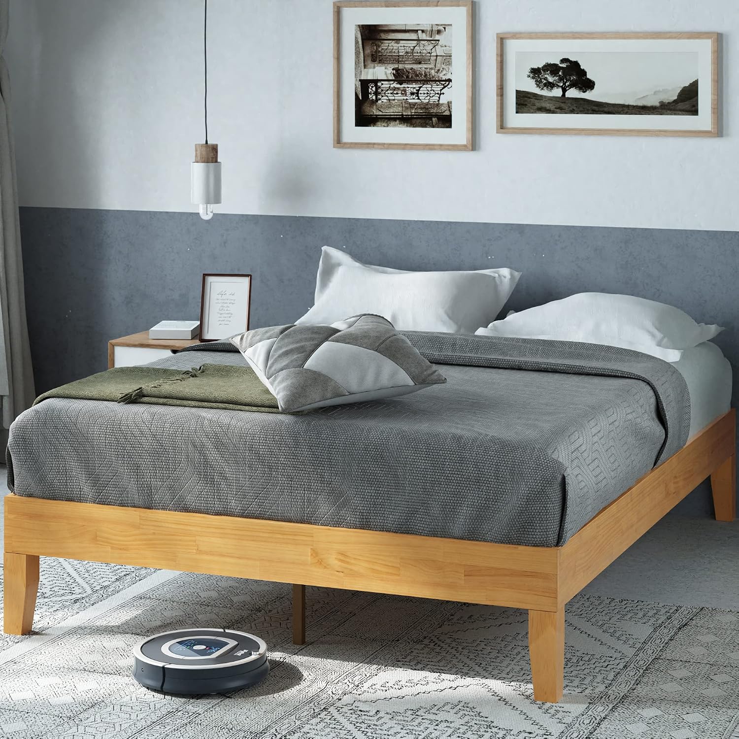 Zinus Moiz Deluxe Wood Platform Bed Frame, Full